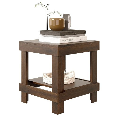 ODIKA Side Table, Craftsman End Table Wooden Nightstand with 2-Tier Storage Shelf for Home, Living Room, Bedroom ODIKA Side Table, Craftsman End Table Wooden Nightstand with 2-Tier Storage Shelf for Home, Living Room, Bedroom